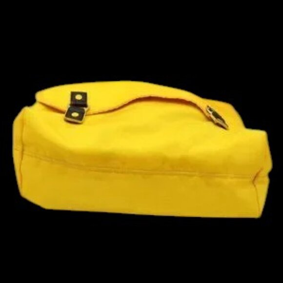 Canvas Messenger Courier Bag Yellow Brown Trim - Picture 4 of 11